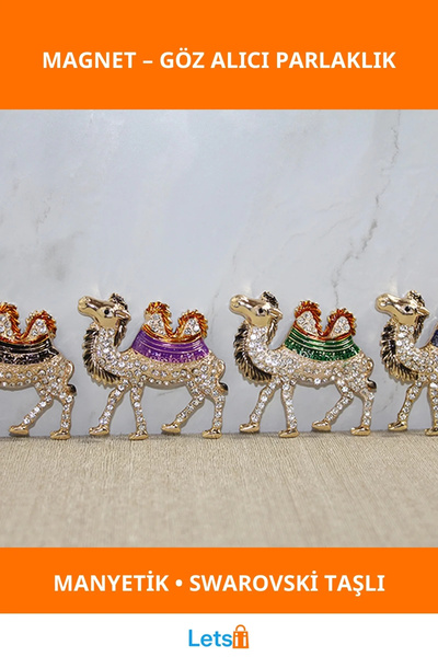 Letsii Zirkon Taşlı Deve Figürü Magnet