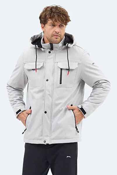 Slazenger Ανδρικό παλτό & μπουφάν GLEAM με κουκούλα Stone Grey