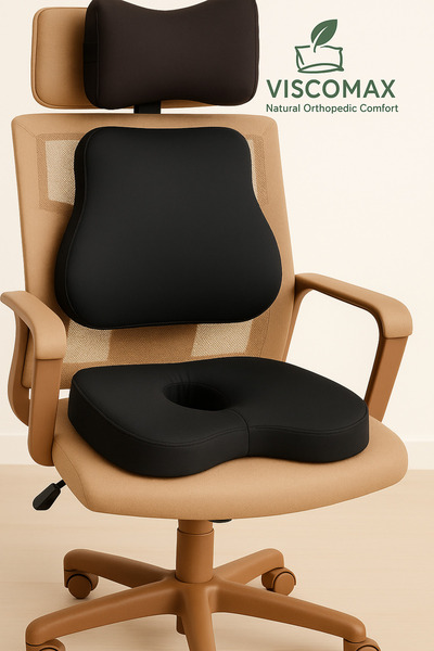 VİSCOMAX طقم وسائد طبية مكون من 3 قطع يوفر دعمًا للخصر والرقبة والورك