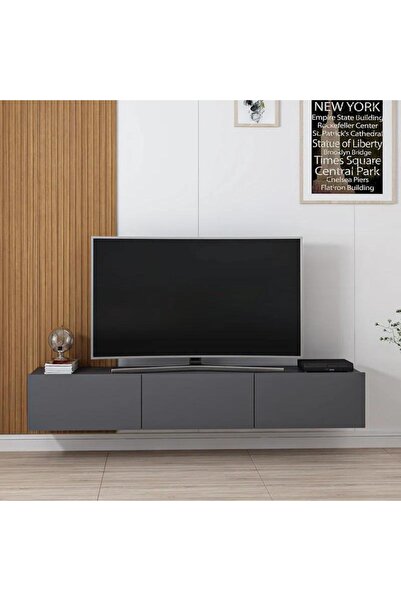 joy mob BELİZ TV ÜNİTESİ TV SEHPASI ALT MODÜL 200 CM ANTRASİT MDF