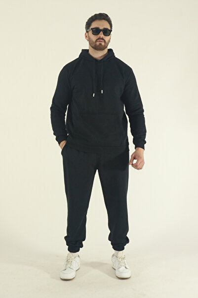 EydaMoon Men's Winter Tracksuit Set Kangaroo Pocket Sweatshirt Jogger - Regular Elasticated Leg