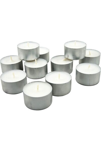 Stonebriar Bulk 50 Pack Unscented Smokeless Long Tea Light Candles, White