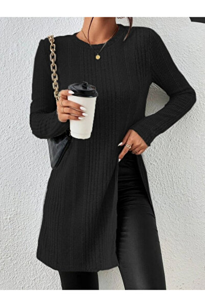 GÜLÇİNCE Siyah Kadın Kışlık Uzun Kollu Kazak XS-S-M-L