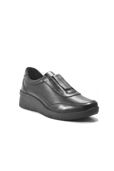 Beety 25Bk.0128 Genuine Leather Orthopedic Wedge Heeled Casual Women's Shoes