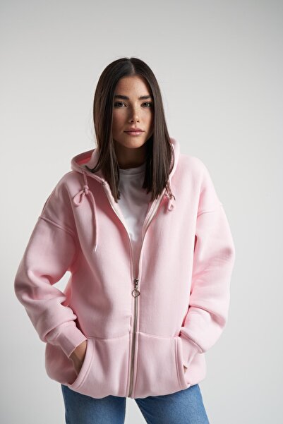 citycenterfashion Γυναικείο μακρυμάνικο με κουκούλα επένδυση fleece Χειμερινό χοντρό σουέτ cty-abr-6953