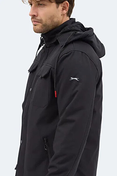 Slazenger Gleam Men's Hooded Black Coat & Jacket