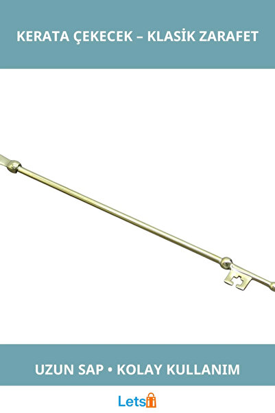 Letsii Dayanıklı Pirinç Kerata Çekecek Uzun Saplı Ayakkabı Çekeceği