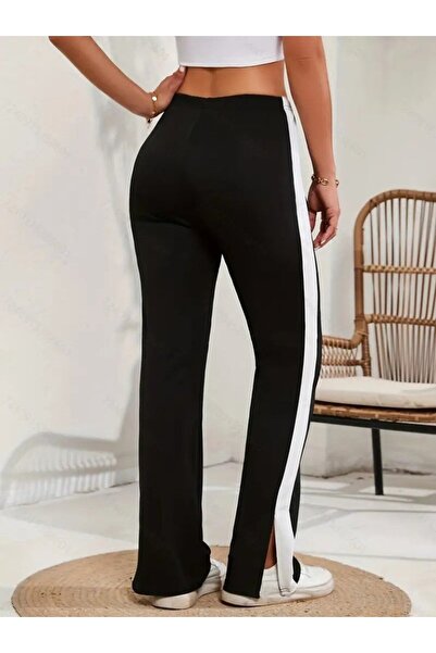 DRESSIFY WOMEN’S FASHION Women's High Waist Side Striped Detail Slit Viscose ...