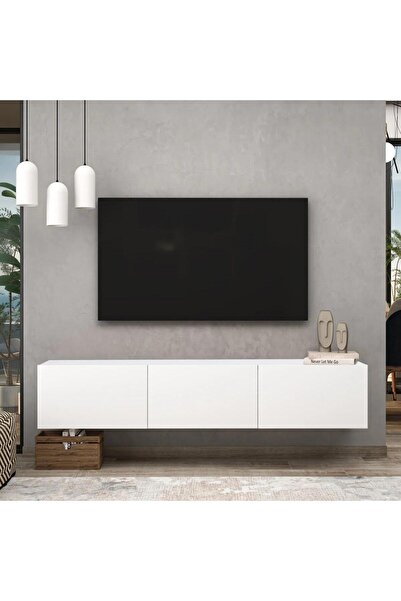 joy mob BELİZ TV ÜNİTESİ TV SEHPASI ALT MODÜL 200 CM MAT BEYAZ MDF