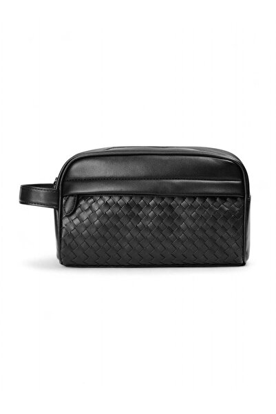 Generic SEVN Travel Clutch Bag, Durable PU Leather Toiletry & Phone Wallet Handbag for Men – Woven Design