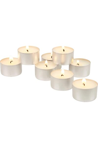 Stonebriar Bulk 50 Pack Unscented Smokeless Long Tea Light Candles, White