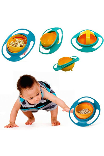 mağaza alverro 360° Dökülmeyen Mama Tabağı – Kaymaz Tabanlı, Dönerek Dökülmeyi Engelleyen Bebek Yemek Kabı