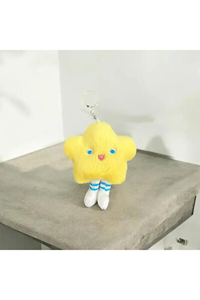 CNS Concept حلقة مفاتيح وحقيبة زينة من القطيفة على شكل نجمة صفراء