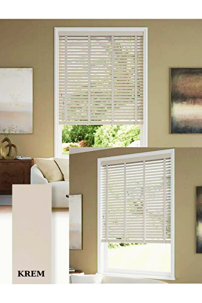 YS PERDE TASARIM Wooden Blinds %100 Doğal Ahşap Jaluzi Perde 50mm,Alüminyum K...
