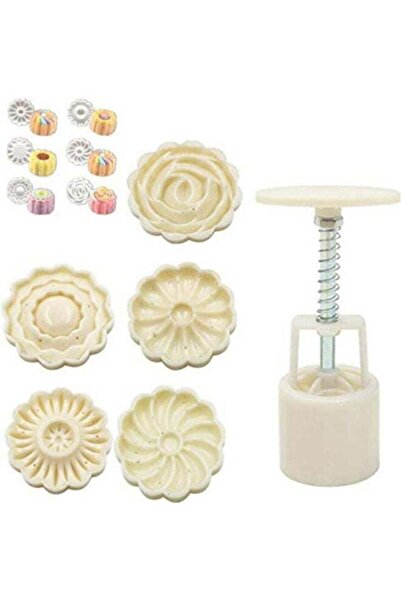 GENERIC4 مجموعة قوالب كعكة القمر والبسكويت ثلاثية الأبعاد من BG، مكونة من 7 ق...