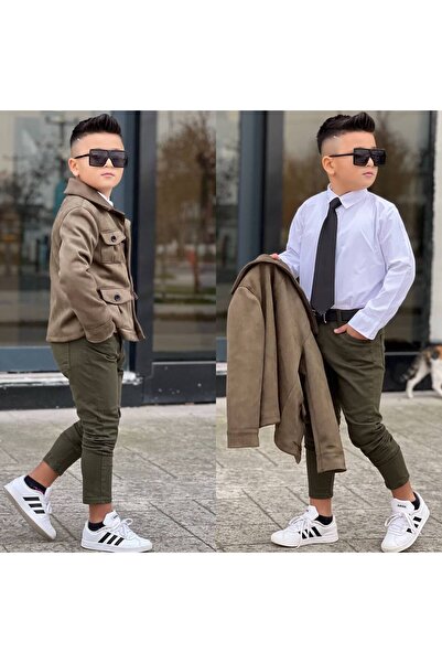 KINGDOM KIDS Çocuk Şık 4’lü Takım (Ceket + Gömlek + Pantolon + Kravat)
