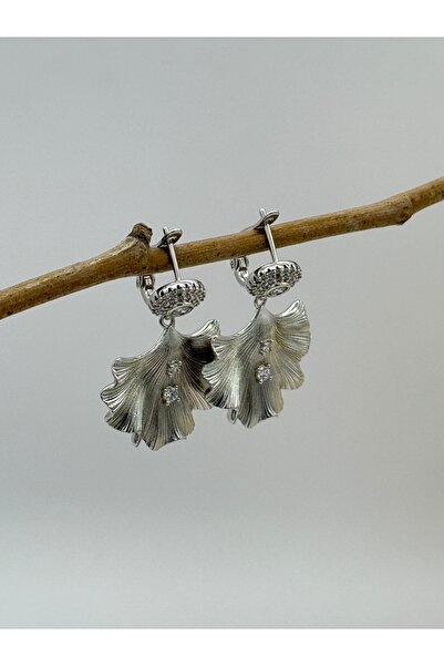 AUBRA Zirkon Taşlı Yelpaze Silver Çelik Küpe