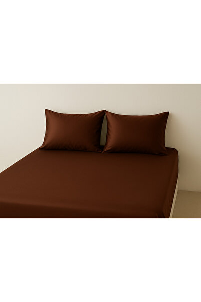 calinahome ملاءة سرير مرنة بلون القهوة المر، مصنوعة من القطن والساتان