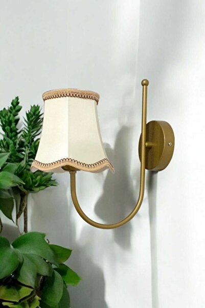 BSA LIGHTING EFNAN ESKİTME BOYALI KLASİK APLİK ( KONİK KREM ABAJURLU)