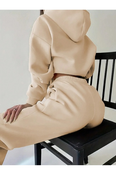 darkopia Unisex Men's Women's Graphite Printed Oversized 3 Thread K Hooded Tracksuit Set