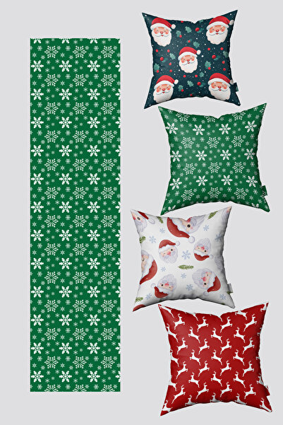 EsnafAli Коледни мотиви в тъмносиньо и червено с елени и снежинки Новогодишни...