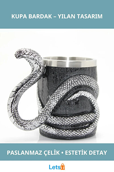 Letsii كوب أنيق بتصميم ثعبان من الفولاذ المقاوم للصدأ