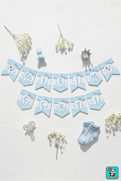 Bunloon Zigzag Banner Blue My Teeth Came Out Writing – Tooth Wheat Party Decoration