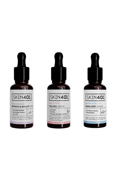 Skin401 Niacinamide, AHA+BHA, Arbutin Serum Set