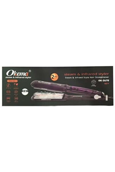 Okima مكواة فرد الشعر بالبخار السيراميكية - OK-2670