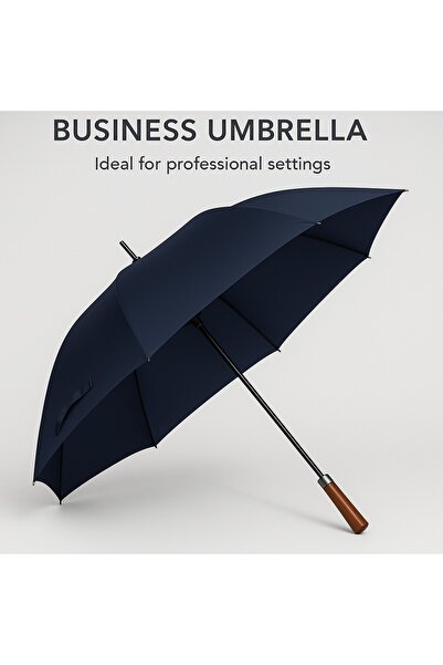 Genel Markalar Protokol Şemsiyesi Business Umbrella Blue Mavi Premium Kılıflı...