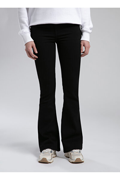 Lee Cooper High Waist Flared Flare Black Women's Denim Pants 261 Lcf 121002 Luna Towly Black