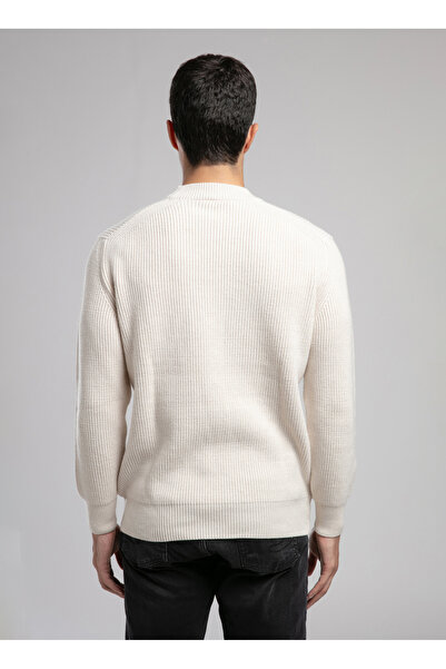 Lee Cooper Half Turtleneck Regular Fit Ecru Men's Sweater 261 Lcm 241029 Ruben Ecru