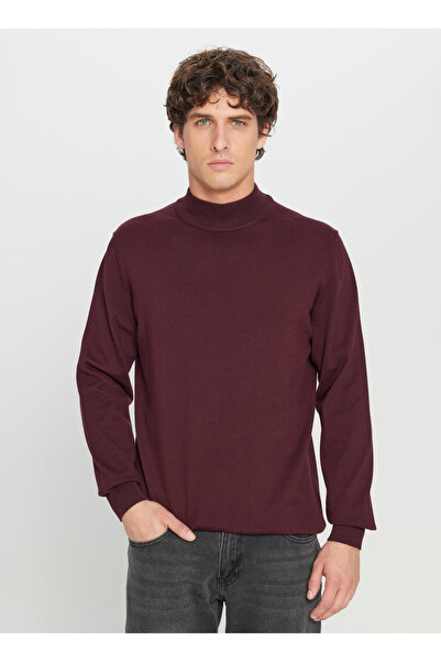 ALTINYILDIZ CLASSICS Yarım balıkçı Yaka Standart Bordo Erkek Kazak ACE043261438_BRD