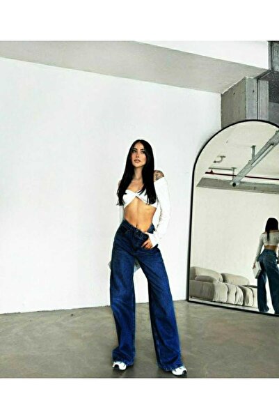 Livik High Waist Dark Blue Wide Leg Pants