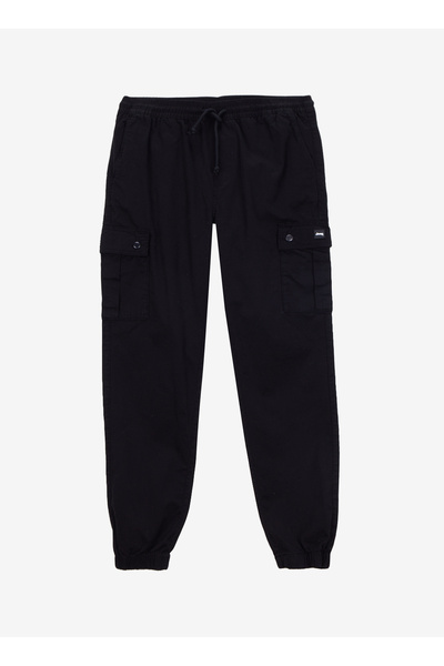 Jeep Lastikli Bel Lastikli Paça Standart Siyah Erkek Kargo Pantolon J4WM-PNT4099