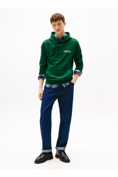 Tommy Hilfiger Kapüşon Yaka Yeşil Erkek Sweatshırt MW0MW40065L6K_HILFIGER HER...