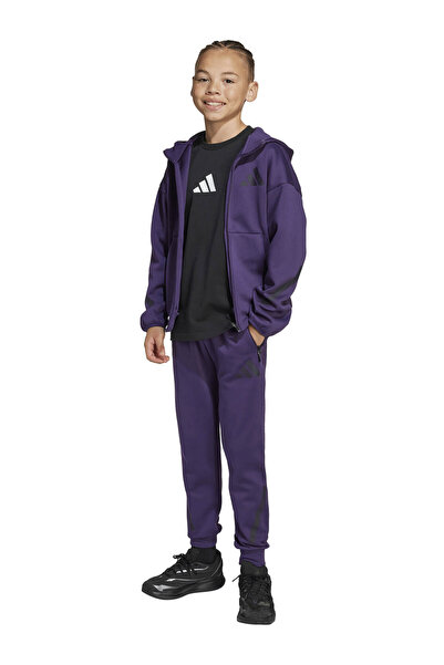 adidas Düz Kız Çocuk Koyu Mor Sweatshırt JW2426 J Z.N.E.FZ