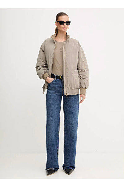 Armani Exchange Yüksek Bel Düz Paça Standart Antrasit Kadın Denim Pantolon XW000056