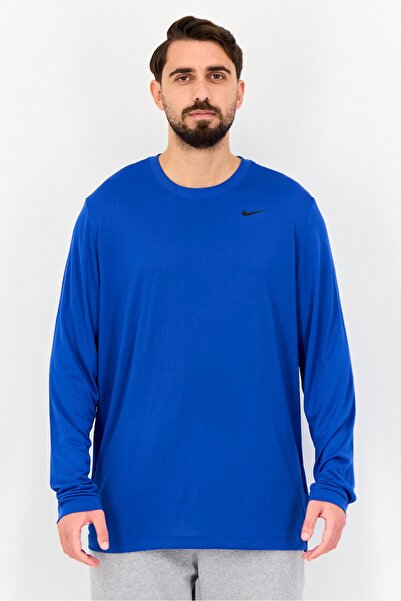 Nike Men Dri-Fit Long Sleeve Training T-Shirt, Royal Blue