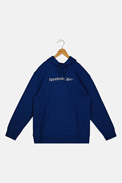 Reebok Kids Boy Brand Logo Long Sleeve Hoodie, Dark Blue