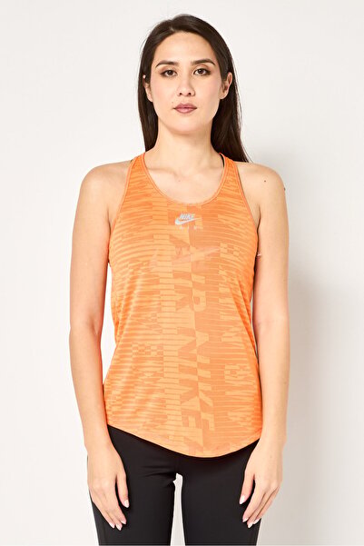 Nike Women Standard Fit Sleeveless Running Tank Top, Orange
