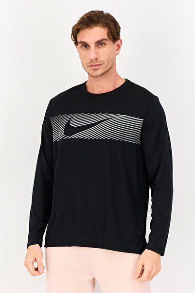 Nike Men Dri-Fit Long Sleeve Running Tops, Black