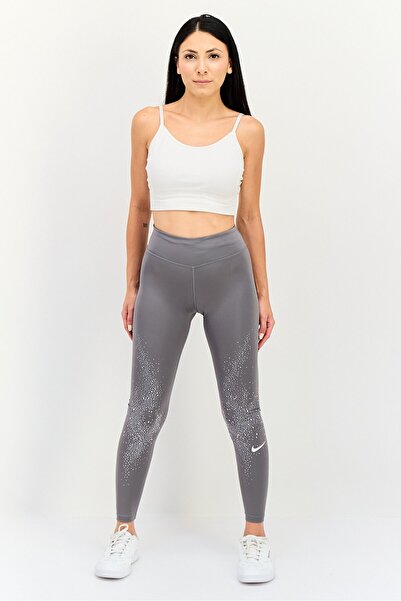 Nike Women Tight Fit Brand Logo Running Tights, Grey