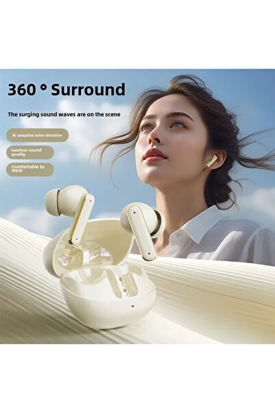 Generic Bluetooth Earphones, Ultra Clear Sound, Bluetooth 5.49 [Available in White, Black, and Cream]