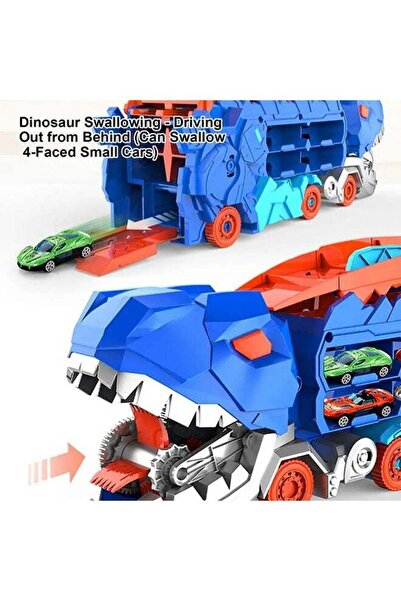 Aikenn Dinosaur Toy for Kids Swallowing Car Ejection Slide Track Alloy Educational Dual Form Party Toy