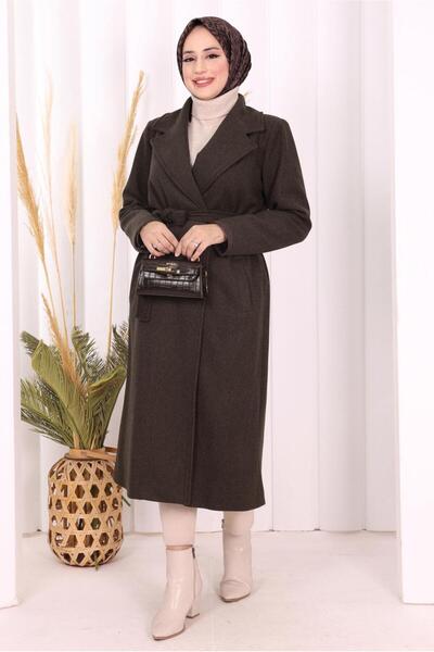 TRENDTESETTÜR Women's Brown Belted Coat t 96007