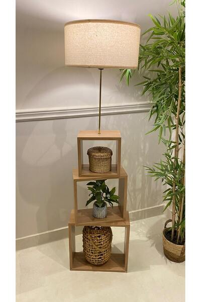 Turkish Home Wooden floor lamp with cube design - 150 cm