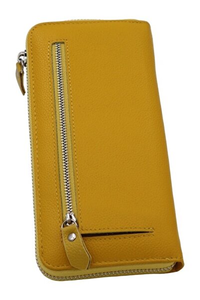HASSION - Women's wallet, genuine leather, B02, yellow