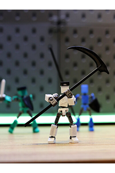 niicraft BEYAZ MİNİ DUMMY13 - Hareketli Aksiyon Figür kılıç ve kalkan dahil
