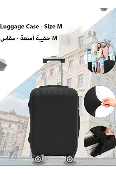 Generic غطاء أمتعة سميك مضاد للخدش ومرن للغاية، ملحق سفر أسود قابل للغسل، غطا...